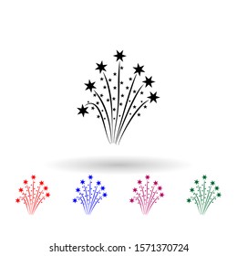 Firework multi color icon. Simple glyph, flat vector of party icons for ui and ux, website or mobile application