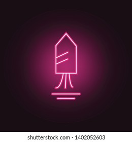 Firework neon icon. Elements of Party set. Simple icon for websites, web design, mobile app, info graphics