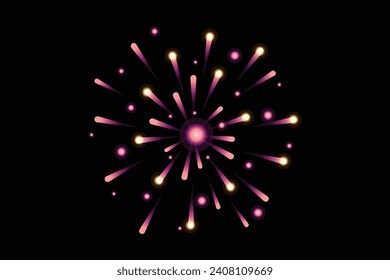 Firework New Year Sticker Design