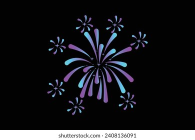 Firework New Year Sticker Design