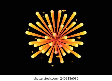 Diseño de pegatinas para el año nuevo de Firework
