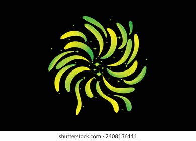 Firework New Year Sticker Design