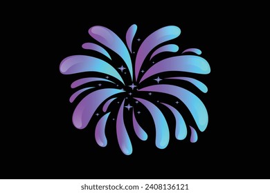 Firework New Year Sticker Design