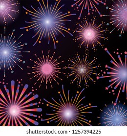 firework night celebration explosion to holiday