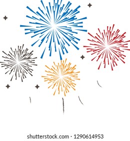 firework on white background, can be use for celebration, party, and new year event. vector illustration. 