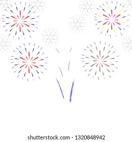 firework on white background, can be use for celebration, party, and new year event. vector illustration. 