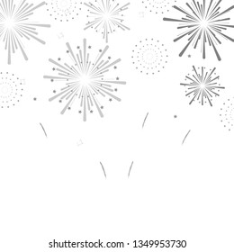 firework on white background, can be use for celebration, party, and new year event. vector illustration. 