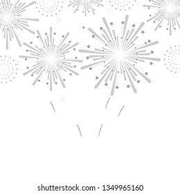 firework on white background, can be use for celebration, party, and new year event. vector illustration. 