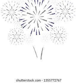 firework on white background, can be use for celebration, party, and new year event. vector illustration.