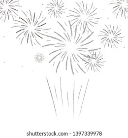 firework on white background, can be use for celebration, party, and new year event. vector illustration. and more.