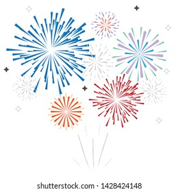 firework on white background, can be use for celebration, party, and new year event. vector illustration.