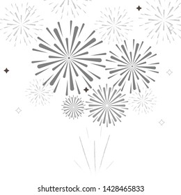 firework on white background, can be use for celebration, party, and new year event. vector illustration.