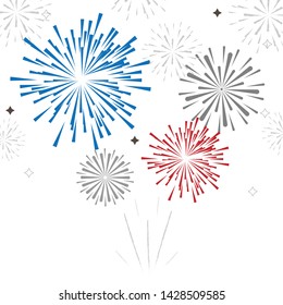 firework on white background, can be use for celebration, party, and new year event. vector illustration.