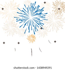 firework on white background, can be use for celebration, party, and new year event. vector illustration.