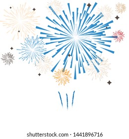 firework on white background, can be use for celebration, party, and new year event. vector illustration.