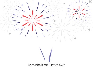 firework on white background, can be use for celebration, party, and new year event. vector illustration.