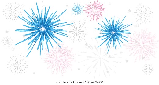 firework on white background, can be use for celebration, party, and new year event. vector illustration.