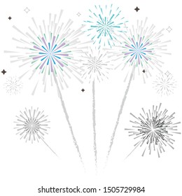 firework on white background, can be use for celebration, party, and new year event. vector illustration.