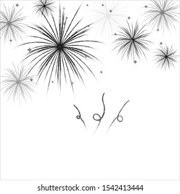 firework on white background, can be use for celebration, party, and new year event. vector illustration.