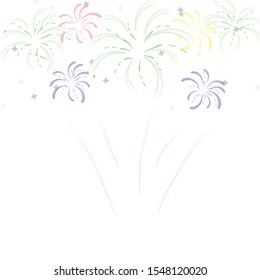 firework on white background, can be use for celebration, party, and new year event. vector illustration.