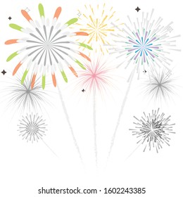 firework on white background, can be use for celebration, party, and new year event. vector illustration.