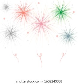 firework on white background, can be use for celebration, party, and new year event. vector illustration.