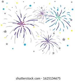 firework on white background, can be use for celebration, party, and new year event. vector illustration.