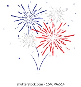 firework on white background, can be use for celebration, party, and new year event. vector illustration.