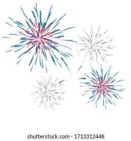 Firework on white background, can be use for celebration, party, and new year event. vector illustration.colorful firework.