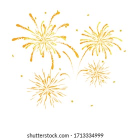 Firework on white background, can be use for celebration, party, and new year event. vector illustration.colorful firework.