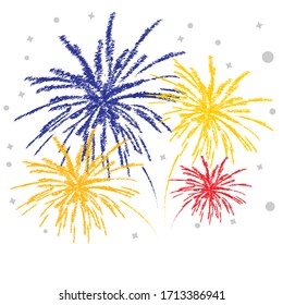 firework on white background, can be use for celebration, party, and new year event. vector illustration.