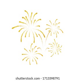 firework on white background, can be use for celebration, party, and new year event. vector illustration.
