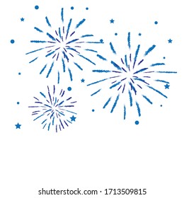 Firework on white background, can be use for celebration, party, and new year event. vector illustration.colorful firework.