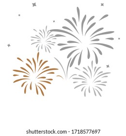 Firework on white background, can be use for celebration, party, and new year event. vector illustration.colorful firework.