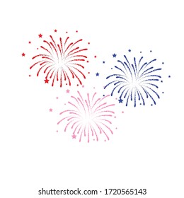 firework on white background, can be use for celebration, party, and new year event. vector illustration.