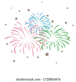 firework on white background, can be use for celebration, party, and new year event. vector illustration.