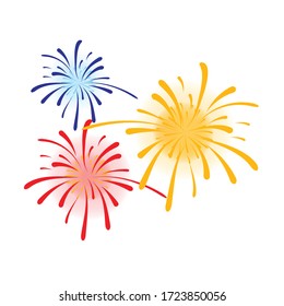 firework on white background, can be use for celebration, party, and new year event. and more ,Vector illustration. Eps 10.