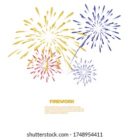 firework on white background, can be use for celebration, party, and new year event. vector illustration.