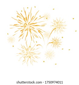 firework on white background, can be use for celebration, party, and new year event. vector illustration.