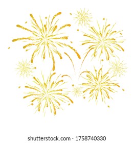 firework on white background, can be use for celebration, party, and new year event. vector illustration.