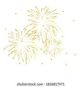 firework on white background, can be use for celebration, party, and new year event. vector illustration.