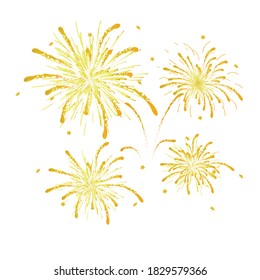 Firework on white background, can be use for celebration, party, and new year event. vector illustration.colorful firework.