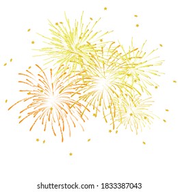 firework on white background, can be use for celebration, party, and new year event. vector illustration.