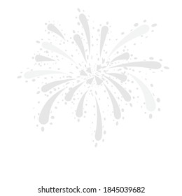 Los fuegos artificiales sobre fondo blanco, pueden ser usados para celebración, fiesta y evento de año nuevo. ilustración vectorial.fuegos artificiales coloridos.