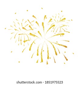 Los fuegos artificiales sobre fondo blanco, pueden ser usados para celebración, fiesta y evento de año nuevo. ilustración vectorial.fuegos artificiales coloridos.