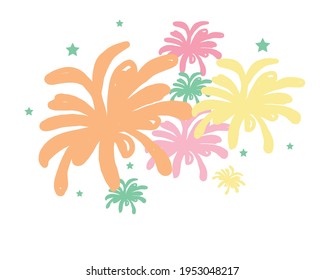 Firework on white background, can be use for celebration, party, and new year event. vector illustration.colorful firework.