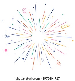 firework on white background, can be use for celebration, party, and new year event. vector illustration.