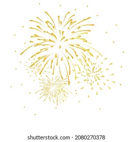 Firework on white background, can be use for celebration, party, and new year event. vector illustration.colorful firework.