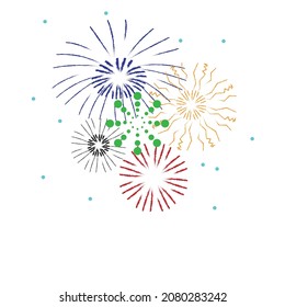 Firework on white background, can be use for celebration, party, and new year event. vector illustration.colorful firework.