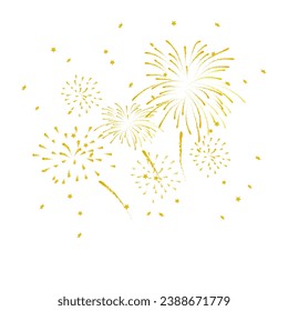 Firework on white background, can be use for celebration, party, and new year event and ETC.